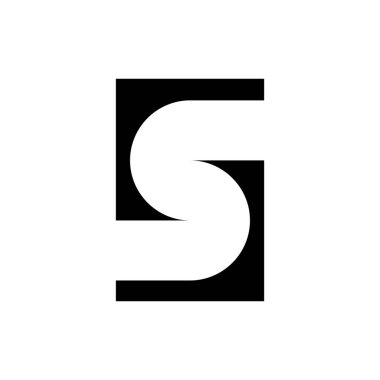 S harfi logo tasarım vektörü