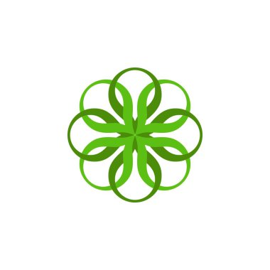 Yeşil çiçek logo tasarım vektörü