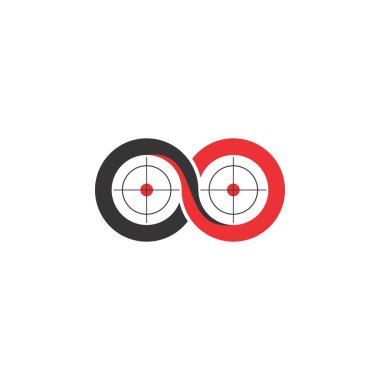Binoküler Optik Görünüm logo tasarım vektörü