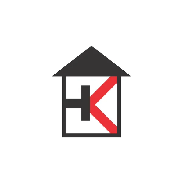 Casa Con Lettera Logo Vettoriale Progettazione — Vettoriale Stock
