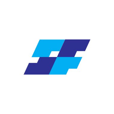 Sf harf logo tasarım vektörü