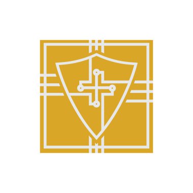 Kalkan + devre logo tasarım vektörlü çip