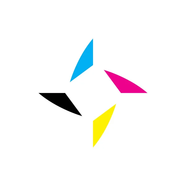 Rotary Cmyk Vector Diseño Logotipo Color — Vector de stock