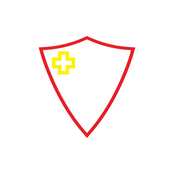Scudo Con Vettore Progettazione Logo Protezione Medica — Vettoriale Stock