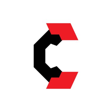 C harfi logo tasarım vektörü