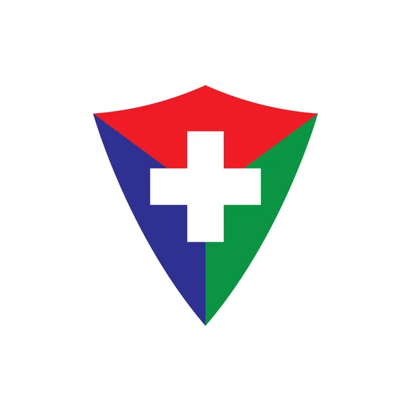 Escudo Com Vetor Design Logotipo Proteção Médica — Vetor de Stock