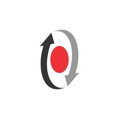 Yukarı ve aşağı ok logosu, Geri Dönüşüm logosu tasarımı ile daire çiz 