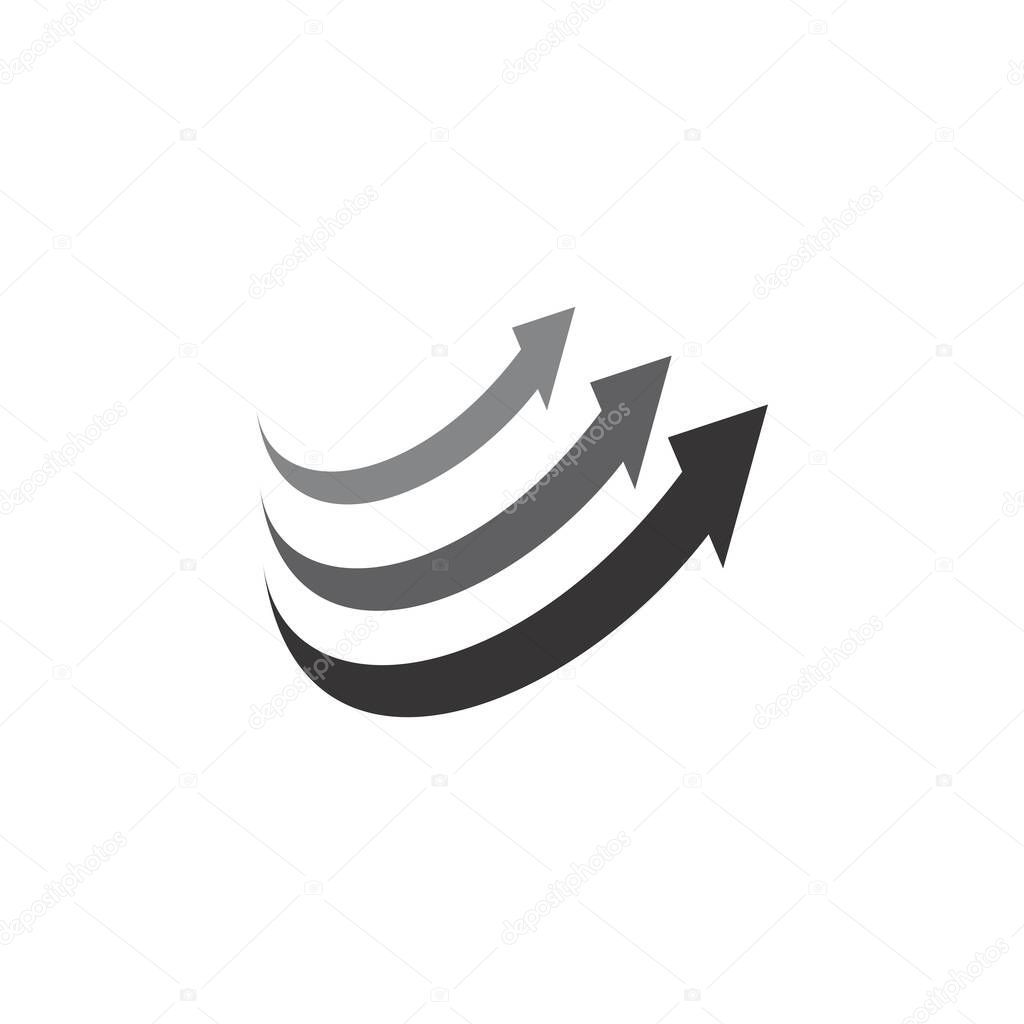 Triple arrow logo design vector