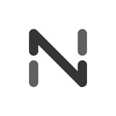 N veya INI harfi logo tasarım vektörü