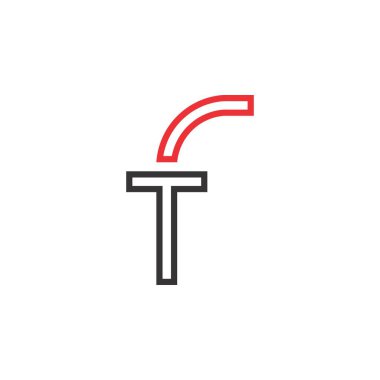 FT veya TF harf logo tasarım vektörü