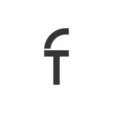 FT veya TF harf logo tasarım vektörü