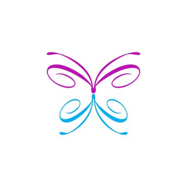 MW harfli logo vektör tasarımlı kelebek silueti