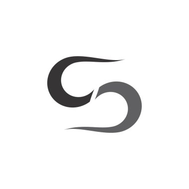 S veya Cd harf logo tasarım vektörü
