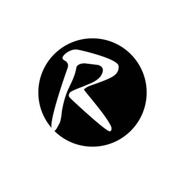 R harfi logo tasarım vektörüyle çember