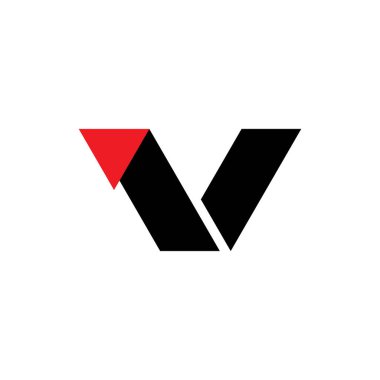 Üçgen logo tasarım vektörlü V harfi