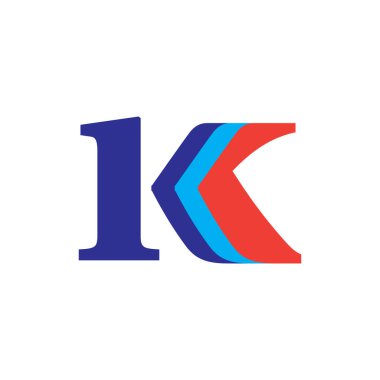1 K logo tasarım vektörü