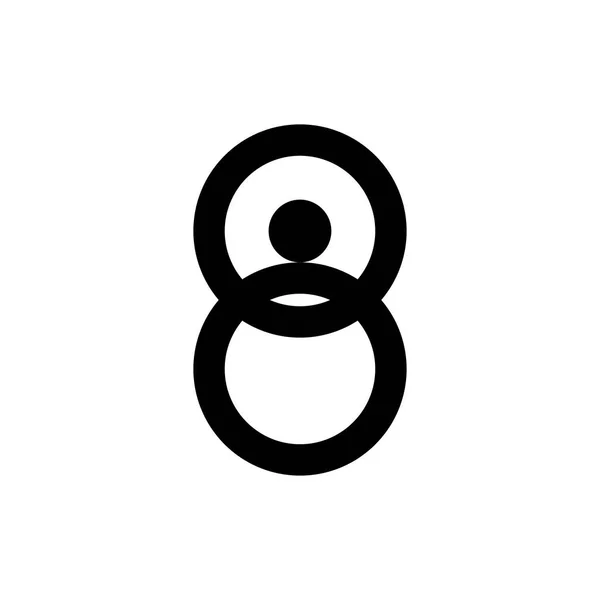 Αριθμός Οκτώ Διάνυσμα Σχεδιασμού Λογότυπου — Διανυσματικό Αρχείο