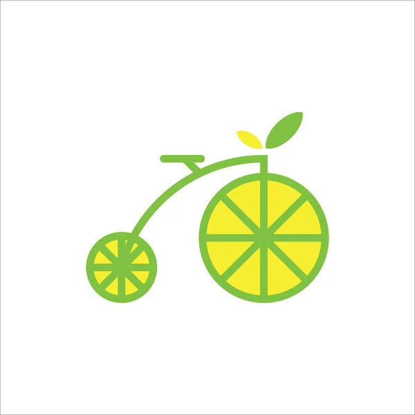 Bicicleta Com Vetor Design Logotipo Laranja Fresco — Vetor de Stock