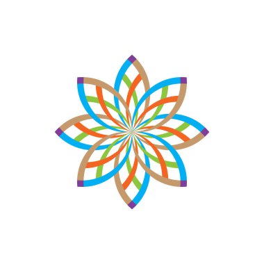 Soyut çiçek logosu tasarım vektörü