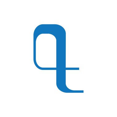 QT harf logo tasarım vektörü