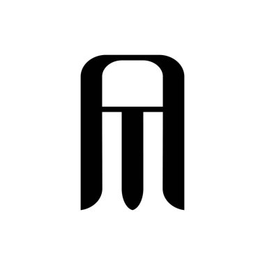 AM harfi logo tasarım vektörü