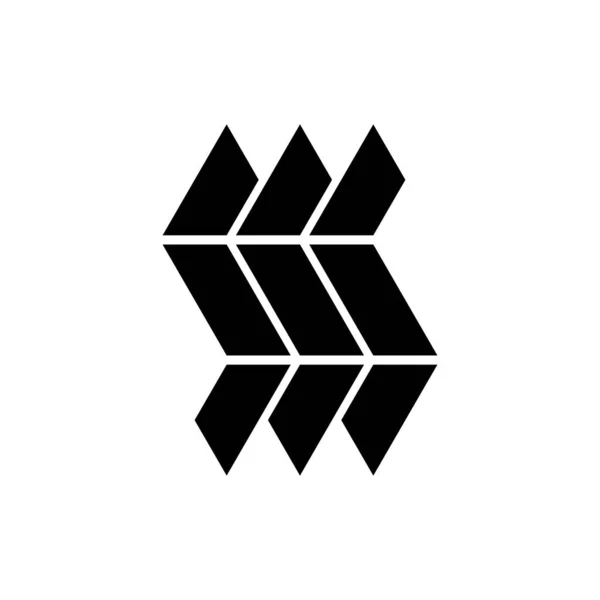 Triple Letter Back Forth Arrow Logo Design Vector — Stock Vector