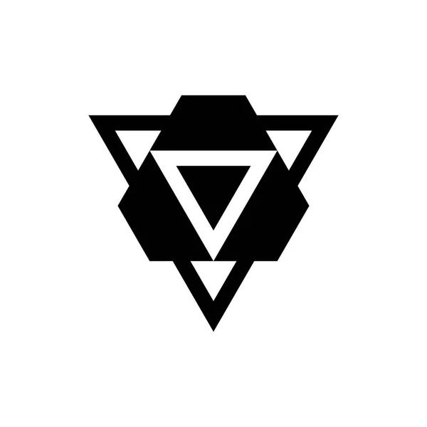Fekete Háromszög Logó Design Vektor — Stock Vector