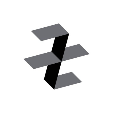3D ZX harf logo tasarım vektörü