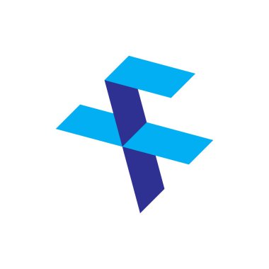 3D F + logo tasarım vektörü