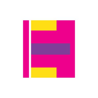 E harfli logo tasarım vektörü olan kitap