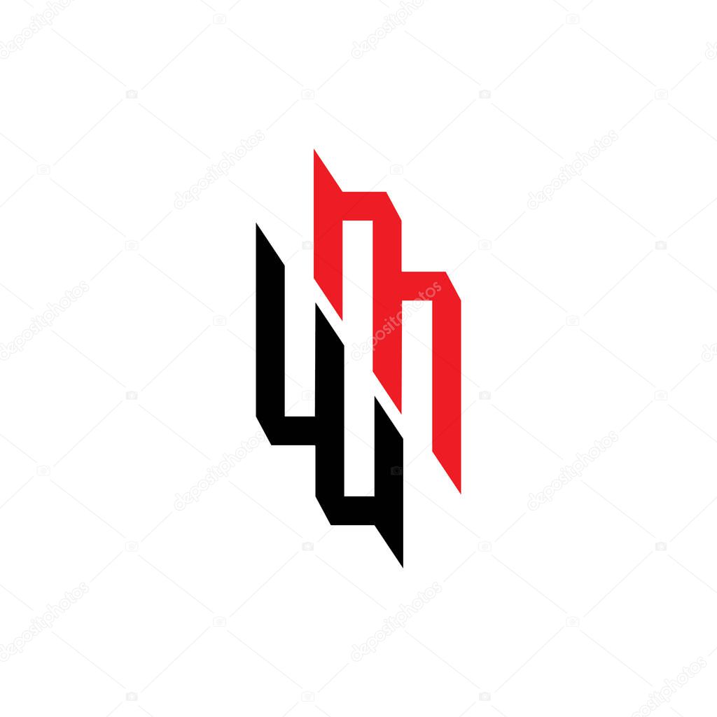 MW or WM letter logo design vector