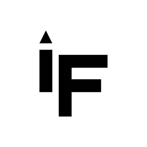 矢印のロゴデザインベクトルとIf文字 — ストックベクタ