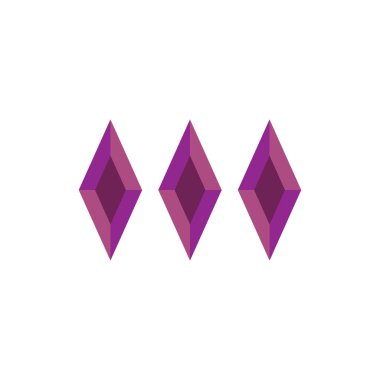 Üç boyutlu Mor Elmas logo tasarım vektörü