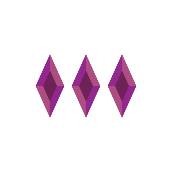 Triple Purple Diamond Logo Design Vektor — Stockvektor