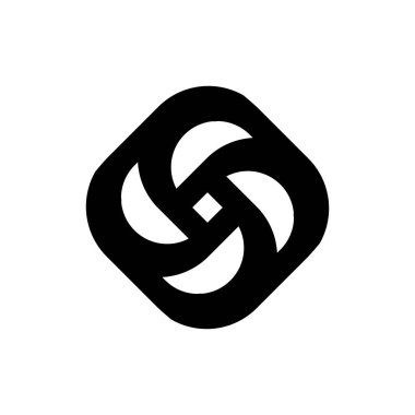 Döndürme Bıçağı fan logo tasarım vektörü ile kare