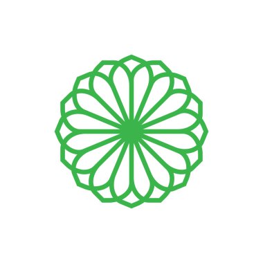 Yeşil çiçek logo tasarım vektörü