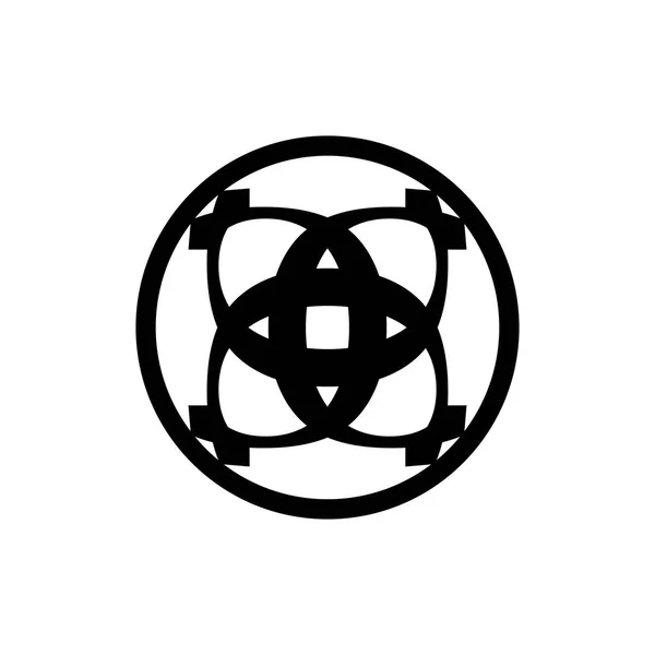 Circle Star Ornament Logo Design Vector — Stock Vector