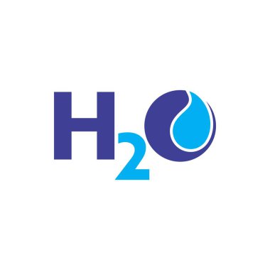 H2O su logosu tasarım vektörü