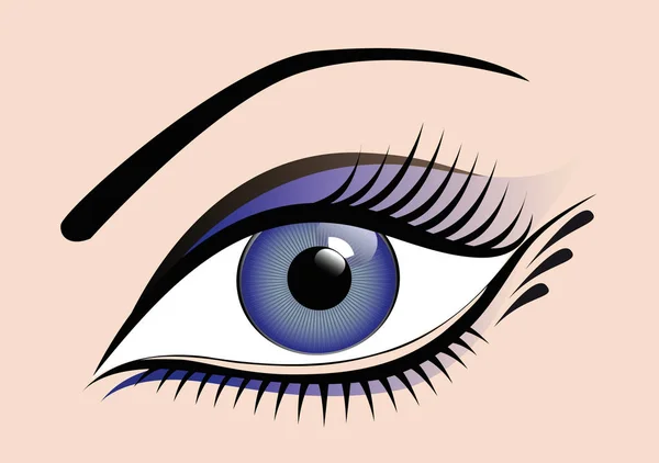 Blaues Auge blau geschminkt — Vettoriale Stock