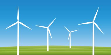 Rüzgar enerjisi konseptinde yel değirmenleri