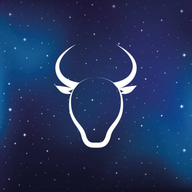 Yıldızlı gökyüzünde mavi burç burcu burç