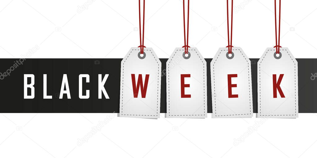 black week promotion hanging label