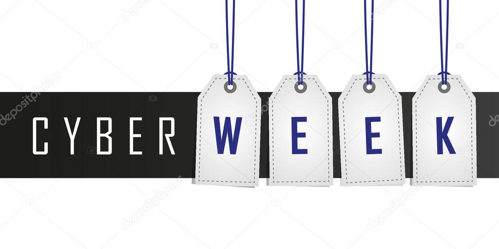 cyber week promotion hanging label