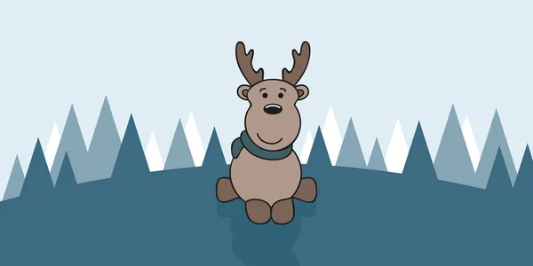 可爱的鹿儿圣诞贺卡 — 图库矢量图片