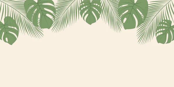 Sommer Hintergrund mit Palmblatt und Kopierraum — Stockvektor