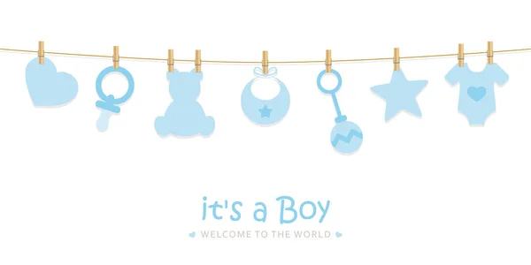 Baby Shower Willkommenskarte für die Geburt — Stockvektor