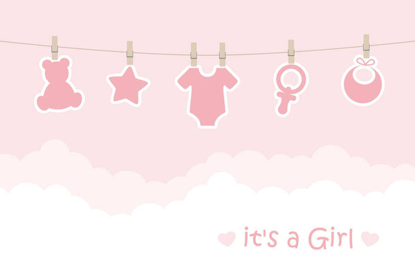 its a girl welcome greeting card for childbirth