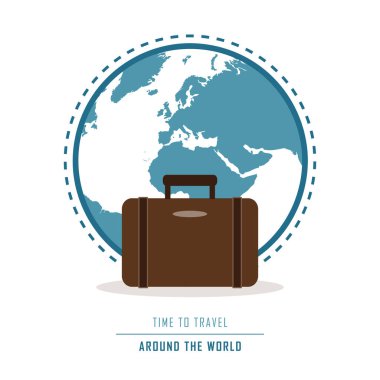 time to travel around the world icon isolated on white background