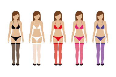 set of women with thigh high stockings in different colors