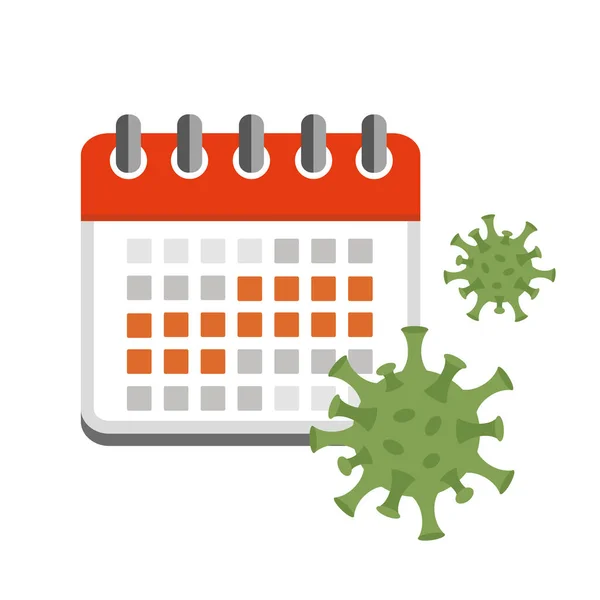 Virus del período de incubación en el calendario rojo — Archivo Imágenes Vectoriales